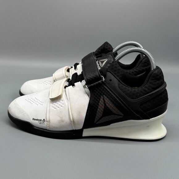 Reebok Legacy Lifter Women's 8.5 Black White Weightlifting Shoes Hook & Loop - Picture 5 of 11